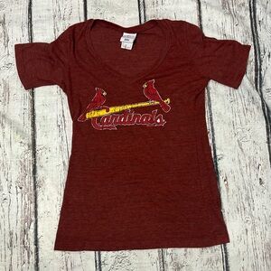 St. Louis Cardinals Womens Vneck MLB Baseball SOFT Sports Tshirt